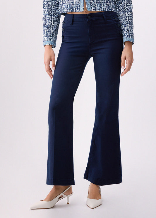 PANTALONI LIU JO PE26 - Pantaloni flare con bottoni logati - WA6403