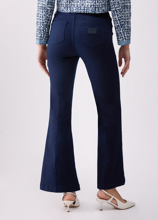 PANTALONI LIU JO PE26 - Pantaloni flare con bottoni logati - WA6403