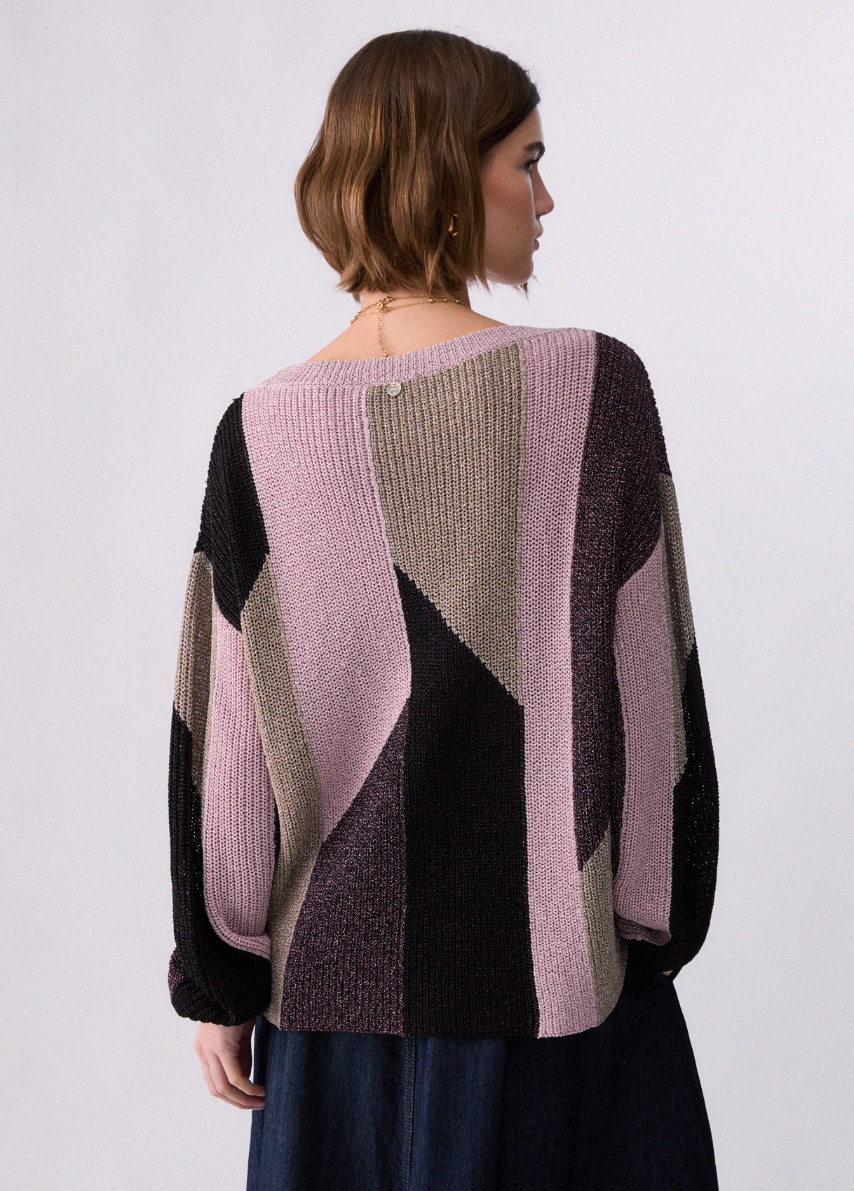 Maglieria LIU JO AI26 - Maglia con intarsi lamé - WF6046MS92PL9193