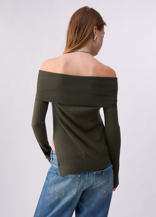 Maglieria LIU JO AI26 - Maglia in lana con scollo bardot - WF6099MA77Q90510