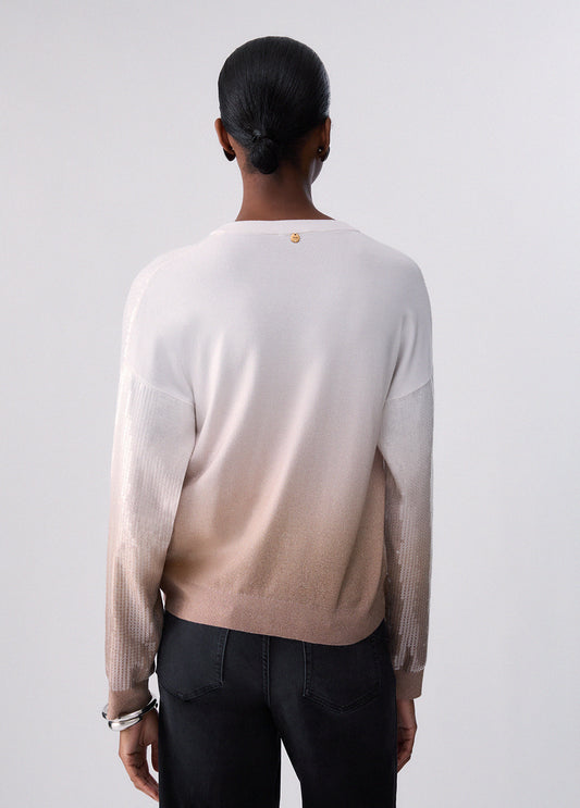 Maglieria LIU JO AI26 - Maglia dégradé con paillettes - WF6178MS49IL9203