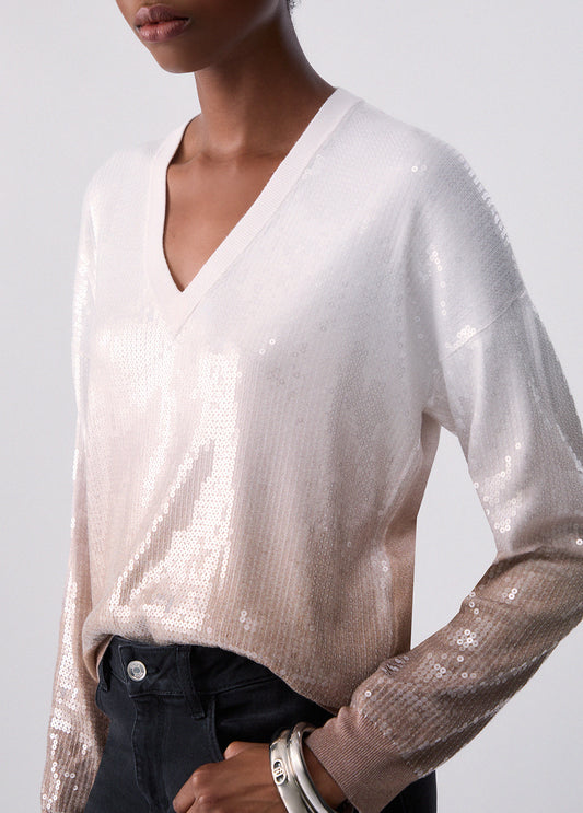 Maglieria LIU JO AI26 - Maglia dégradé con paillettes - WF6178MS49IL9203