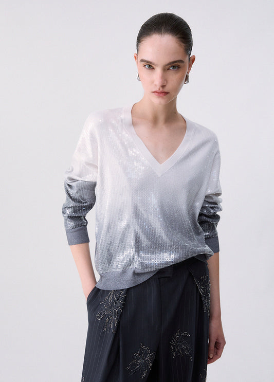 Maglieria LIU JO AI26 - Maglia dégradé con paillettes - WF6178MS49IL9205