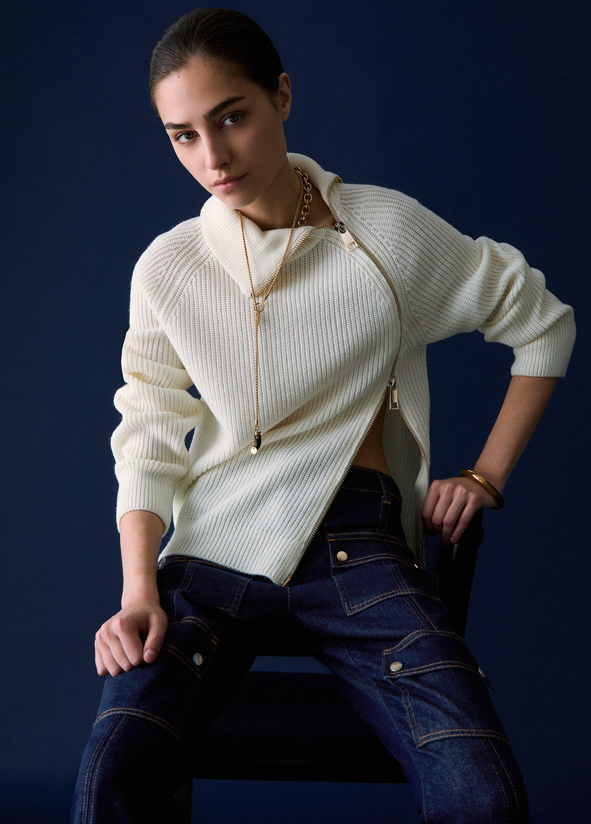 Maglieria LIU JO AI26 - Maglia in lana con zip - WF6216MS05110701