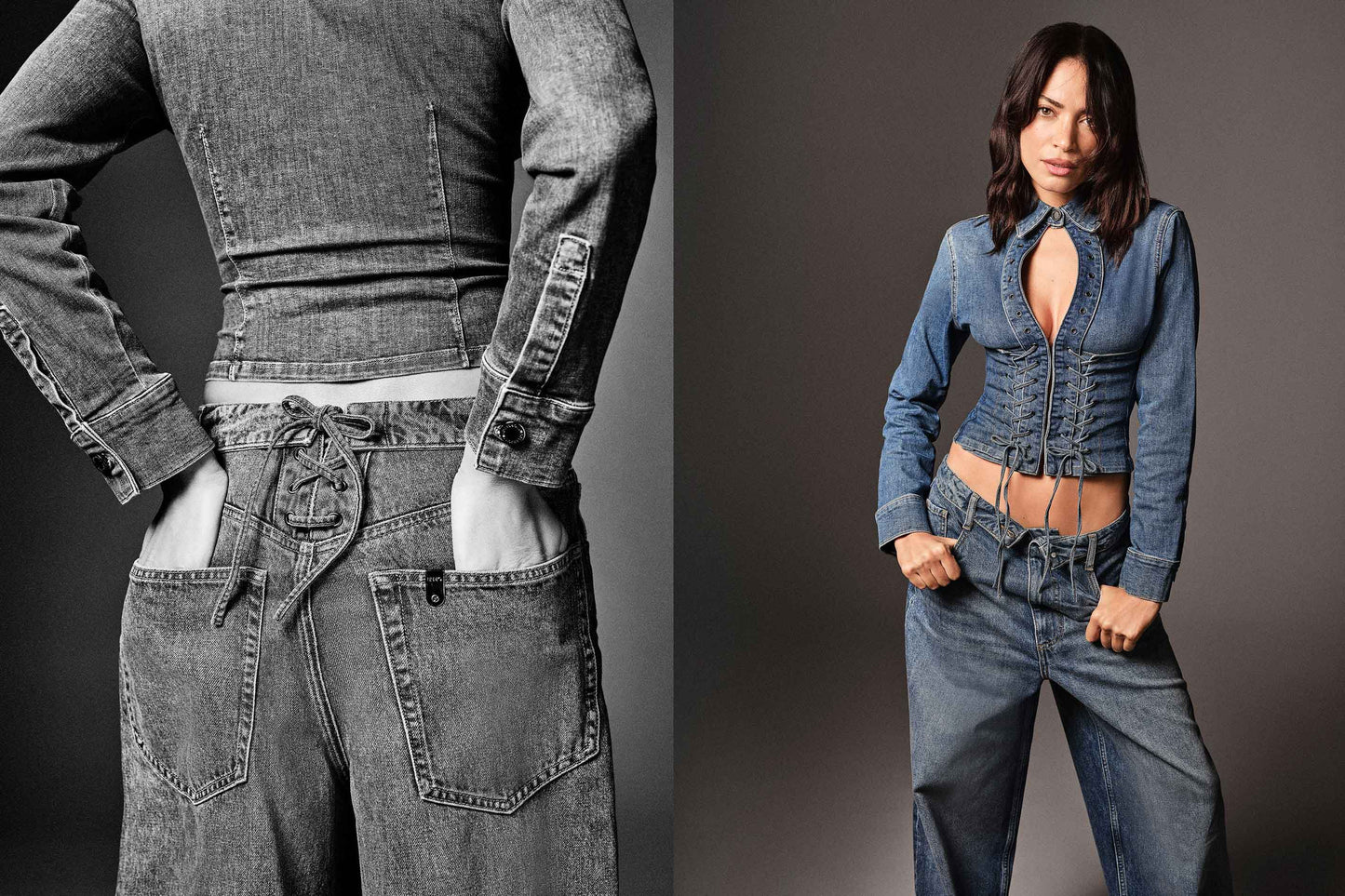 LIU JO FEAT LIU JO PE26 - Camicia in denim con stringhe -  UA6507